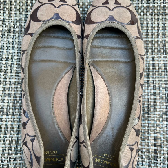 Coach ballet flats size 7.5 Ladies, signature fabric suede/leather - Picture 4 of 6